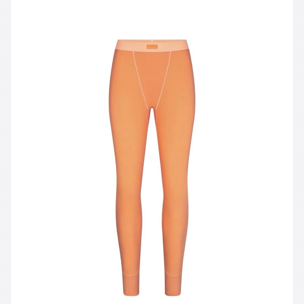 SKIMS Orange Ribbed Leggings